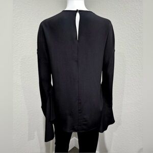 Givenchy Paris Black Long Sleeve 100% Silk Blouse Size 40/Small